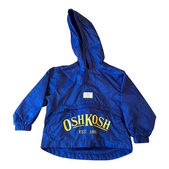 Vintage Oshkosh B Gosh The Genuine Article Royal Blue kids Rain Jacket Pouch 2/3 - Picture 1 of 5